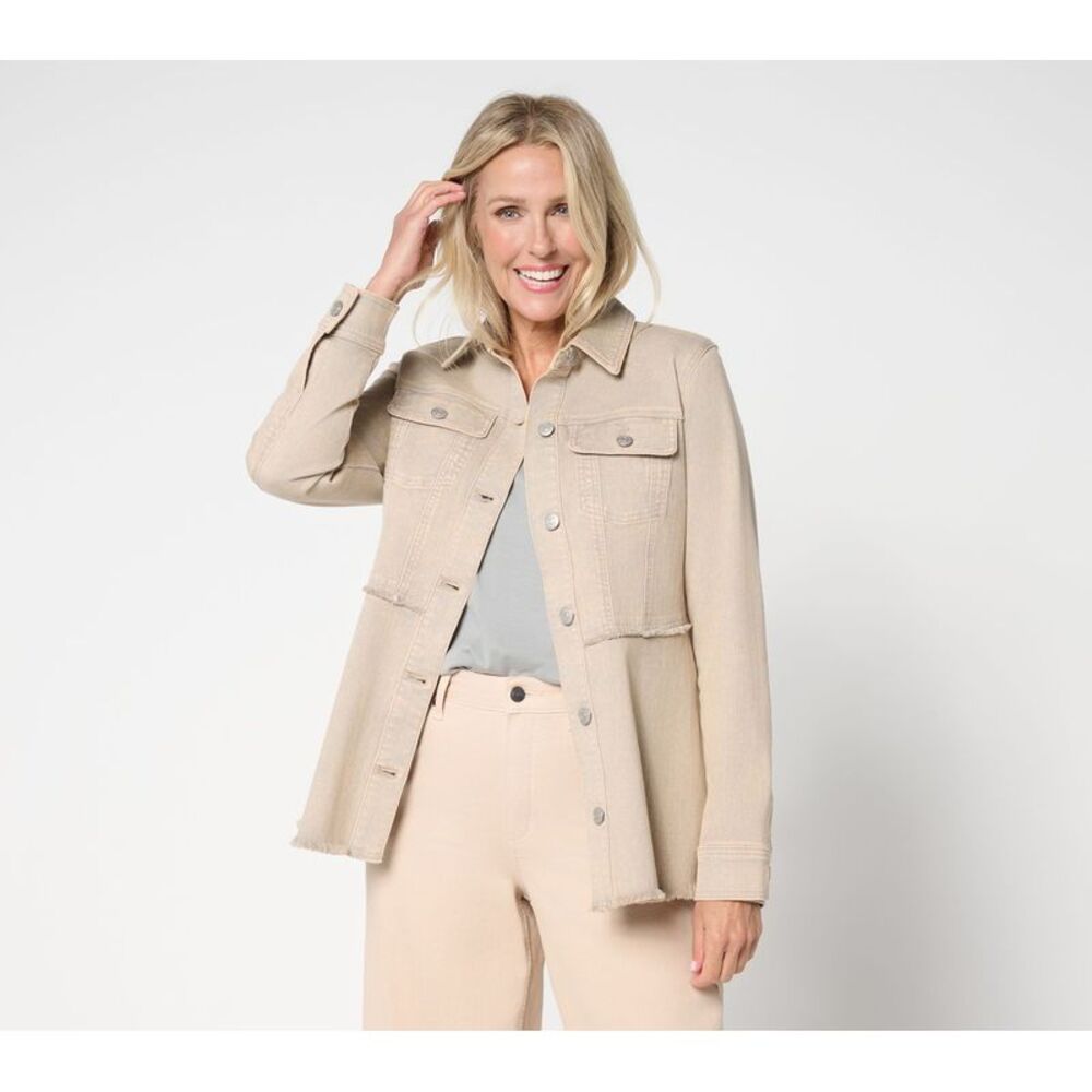 Gloria Vanderbilt Women's Petite Jacket 3XP Desert Wash Denim White